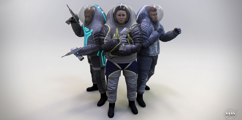 Illustration for article titled NASA reveals its next generation Tron spacesuit